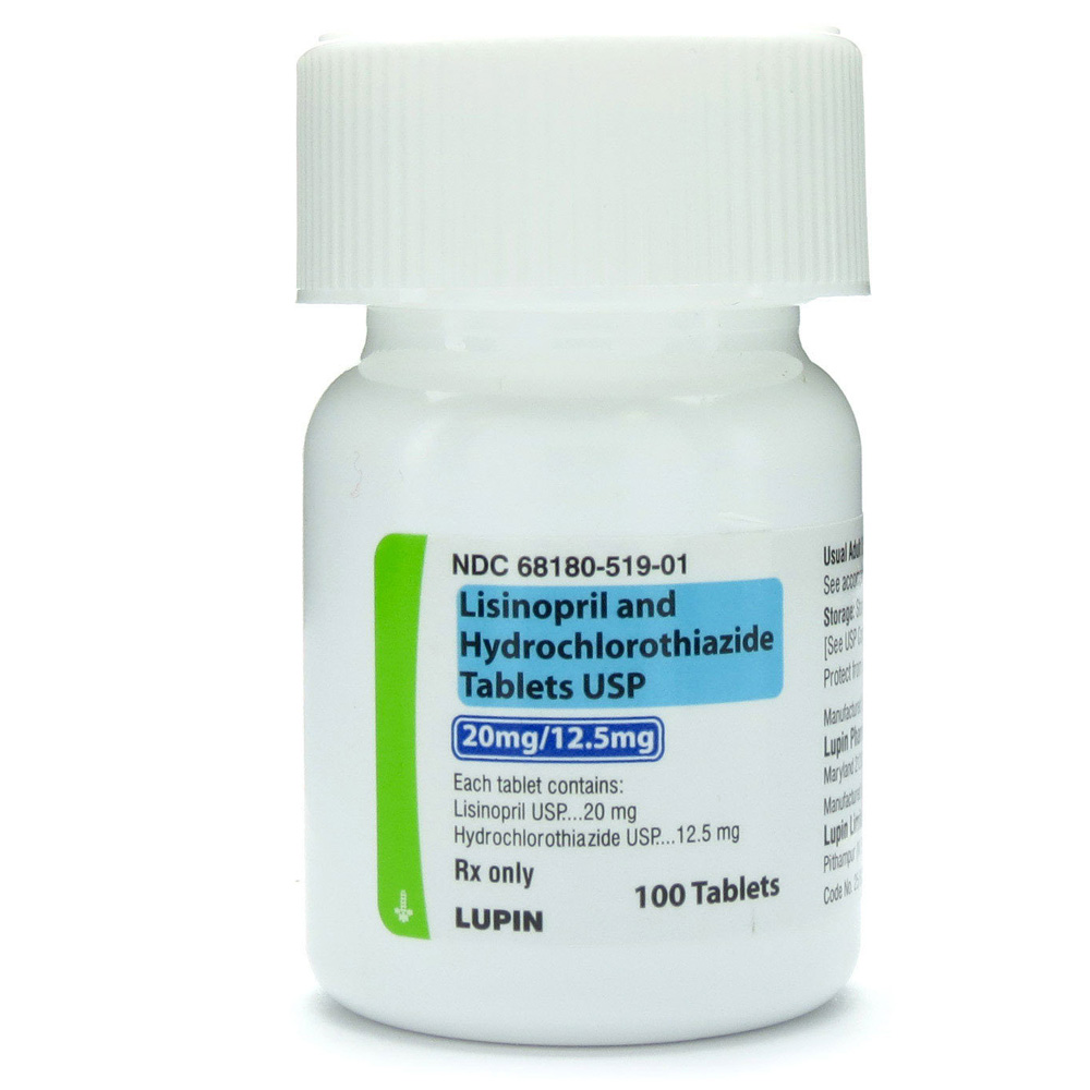 Lisinopril 20mg & Hydrochlorothiazide 12.5mg for Dogs & Cats, 100