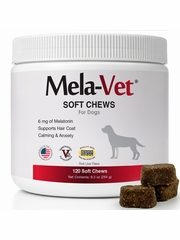 Mela-Vet Melatonin Soft Chews for Dogs & Cats (120 count)