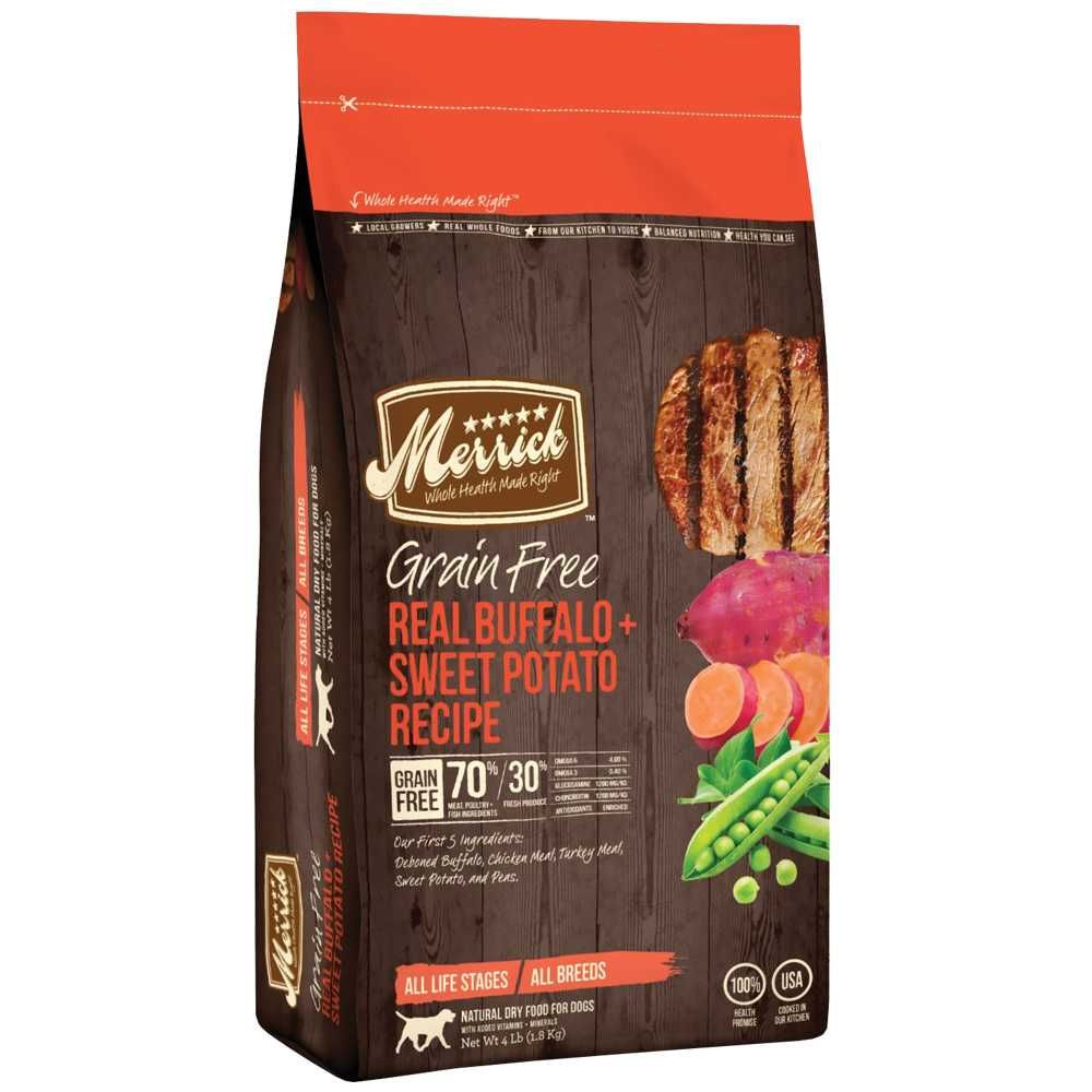 Merrick Grain Free Real Buffalo & Sweet Potato Dry Dog Food (4 lbs