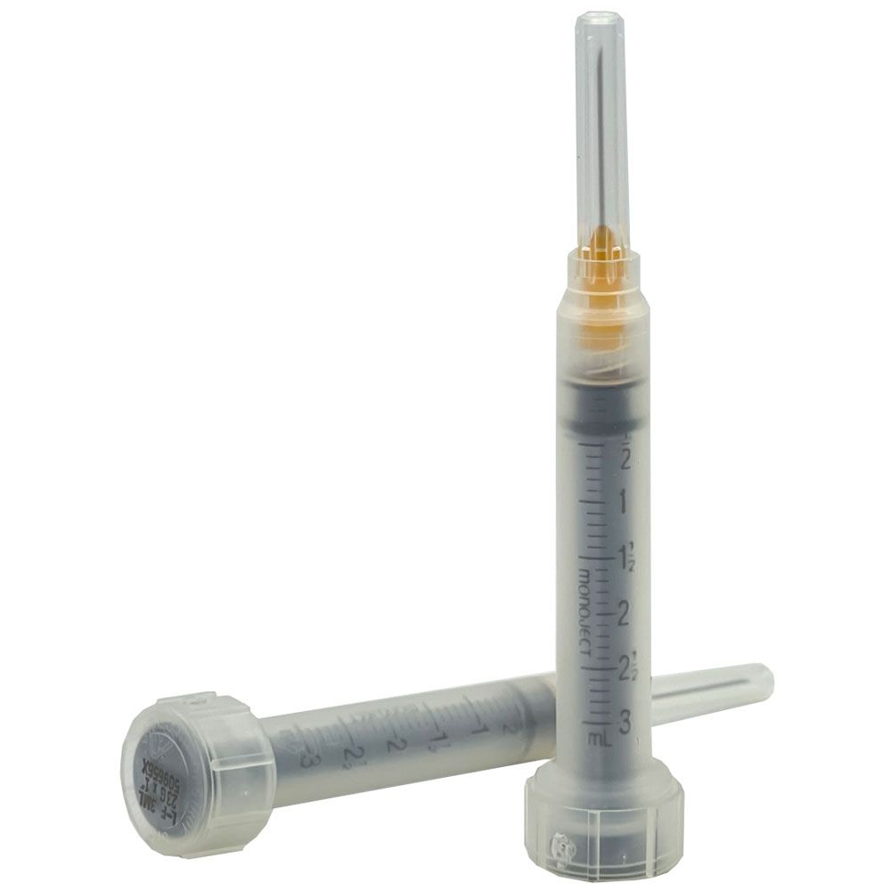 Monoject 3 mL Syringe 23G x 1" with Standard Hypodermic Needle (100
