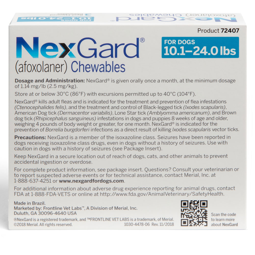 NexGard Chewables for Dogs 10-24 lbs (3 Chews) | On Sale | EP Rx
