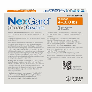 NexGard Chewables for Dogs 4-10 lbs (1 Chew) | Free Shipping | EP Rx