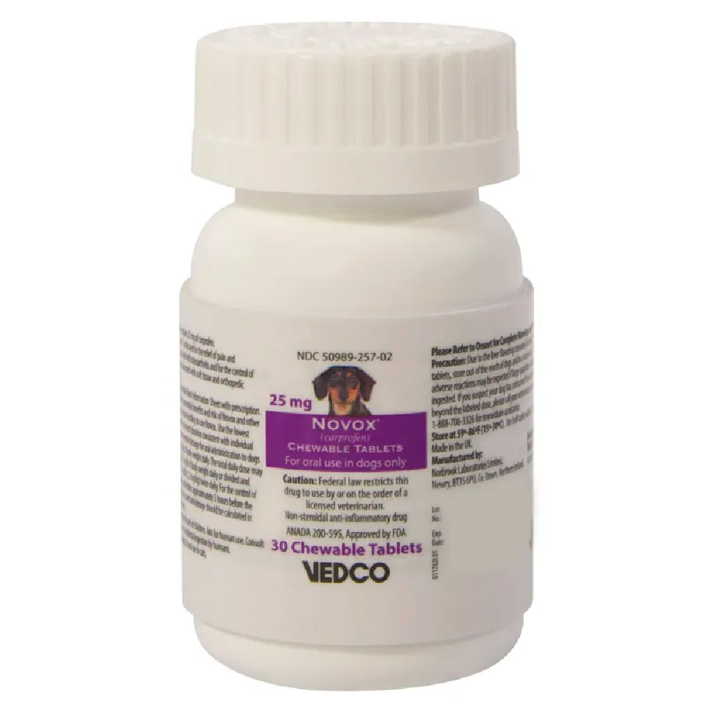 Novox 25 mg, 30 Chewable Tablets | On Sale | EntirelyPets Rx
