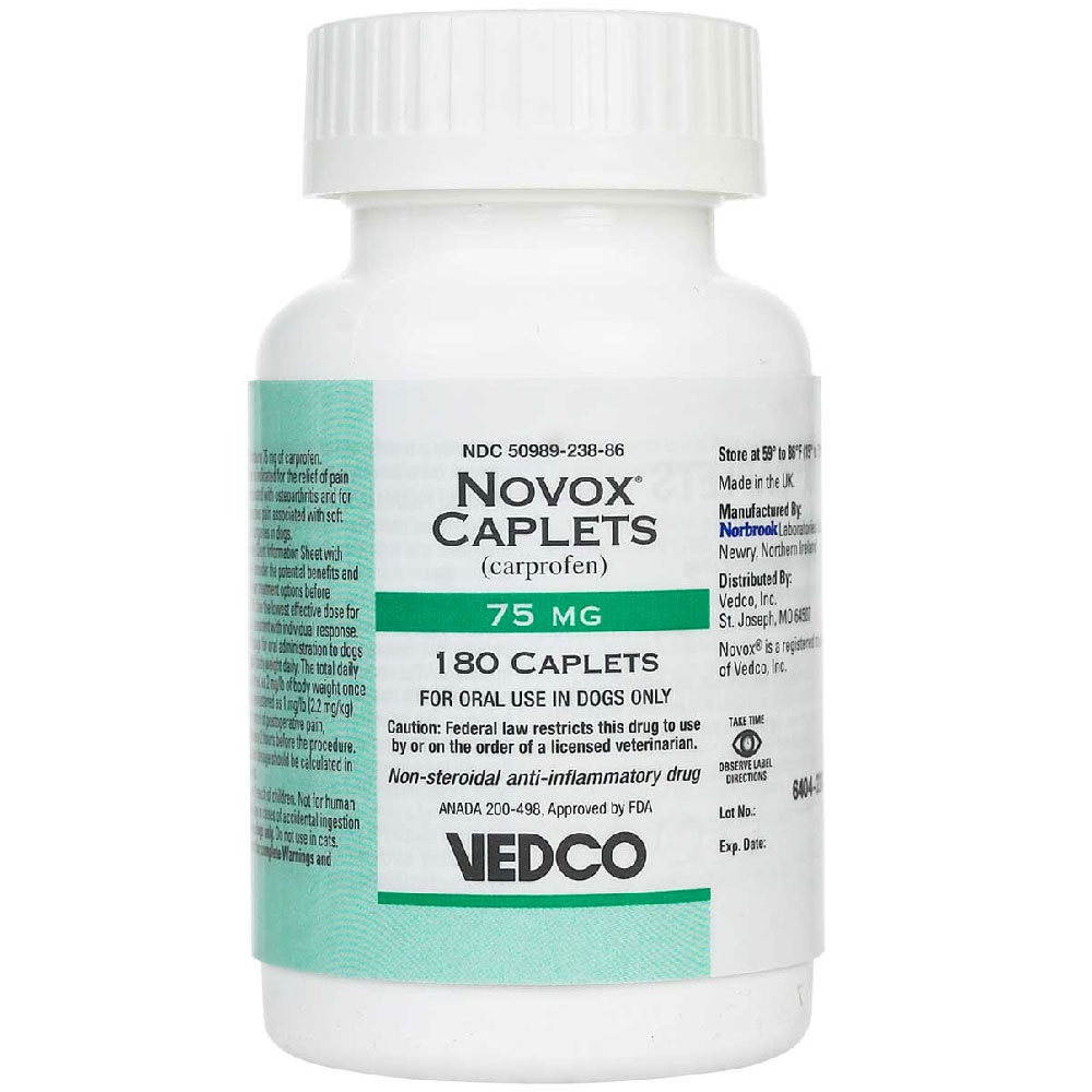 Novox 75 mg, 180 Caplets | On Sale | EntirelyPets Rx