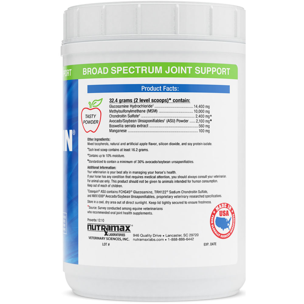 Nutramax Cosequin ASU Joint Health Supplement for Horses Powder with