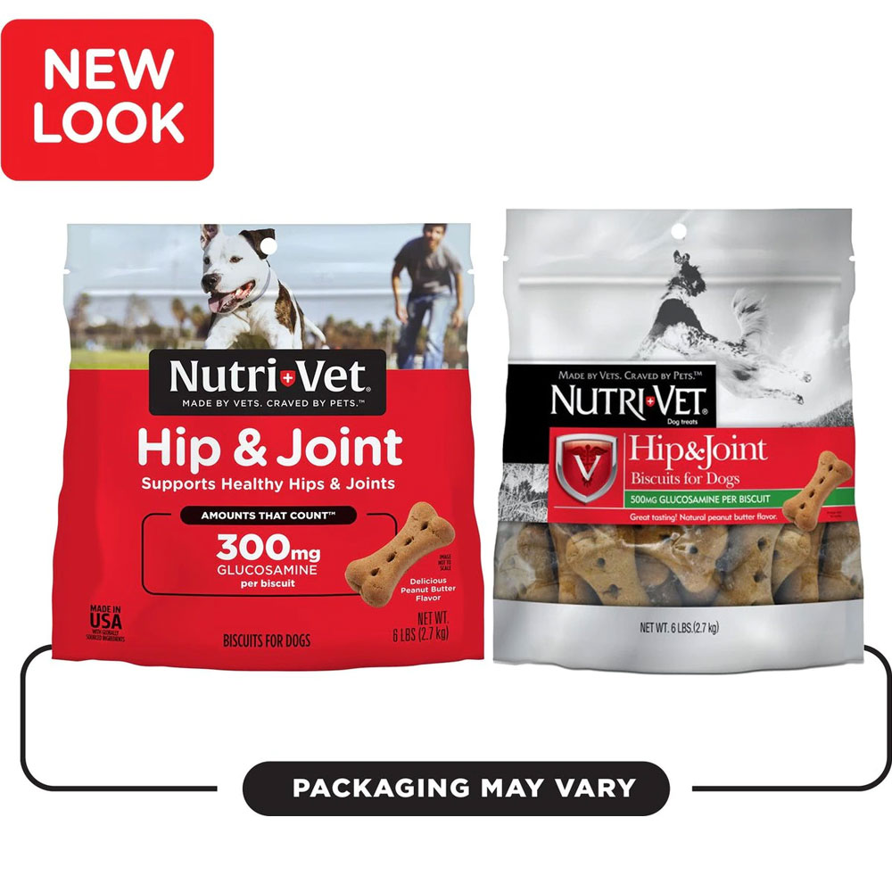 NutriVet Hip & Joint Biscuits for Dogs (300 mg) (6 lbs) Peanut