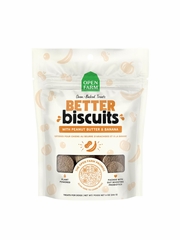 OPEN FARM DOG BETTER BISCUITS PEANUT BUTTER BANANA TREAT 8OZ
