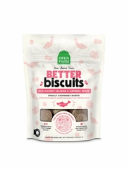 OPEN FARM DOG BETTER BISCUITS SALMON OATMEAL TREAT 8OZ