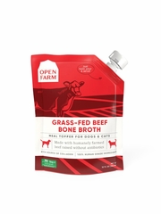 OPEN FARM DOG CAT BEEF BONE BROTH POUCH 12OZ