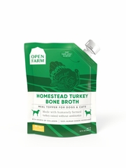 OPEN FARM DOG CAT TURKEY BONE BROTH POUCH 12OZ