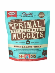 PRIMAL CAT NUGGETS CHICKEN SALMON FD 14OZ