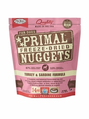 PRIMAL DOG NUGGETS TURKEY SARDINE FD 14OZ
