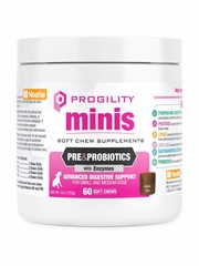 PROGILITY DOG MINI DIGESTIVE SUPPORT SMALL MEDIUM BREED CHEWS 60CT 4OZ