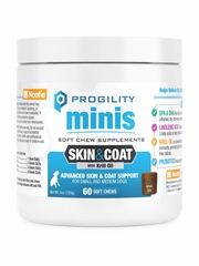 PROGILITY DOG MINI SKIN COAT SMALL MEDIUM BREED CHEWS 60CT 4OZ