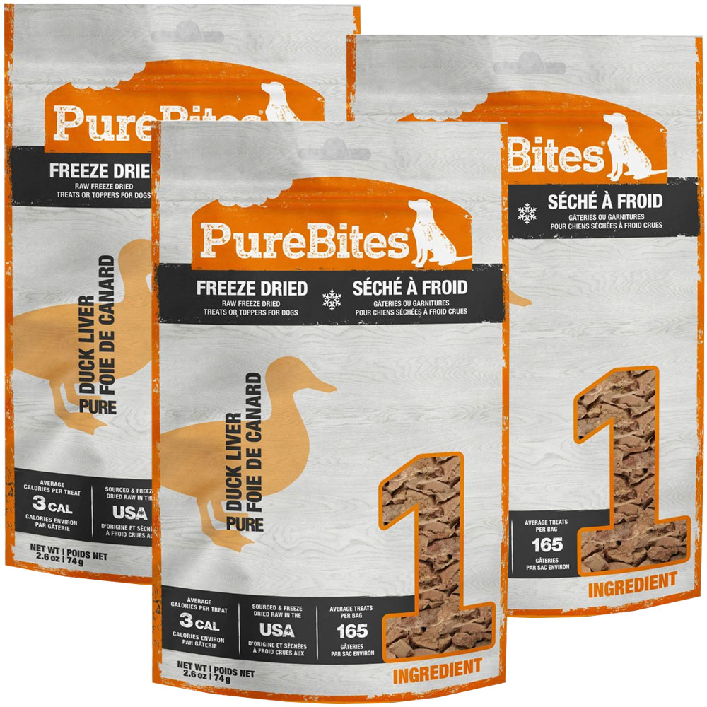 PureBites Duck Liver FreezeDried Treats for Dogs 3 PACK (7.8 oz