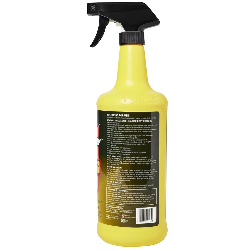 Pyranha Wipe N' Spray Insect Repellent for Horses, 32oz | On Sale ...