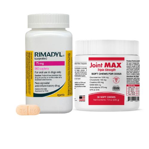 Rimadyl for Dogs 75mg (180 Caplets) FREE Joint MAX Triple
