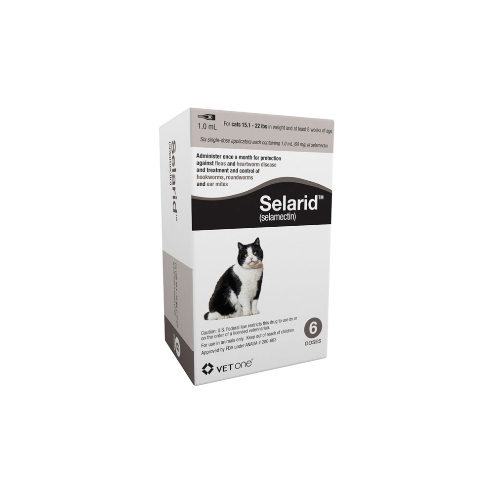 Selarid (selamectin) for Large Cats 6 Doses (15.122 lbs) On Sale