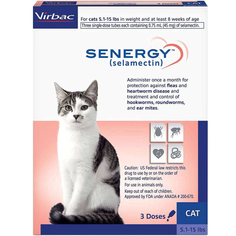Selamectin Rabbit Dose Senergy (selamectin) Topical Parasiticide for Cats 5.1 to 15 lbs (3 ...