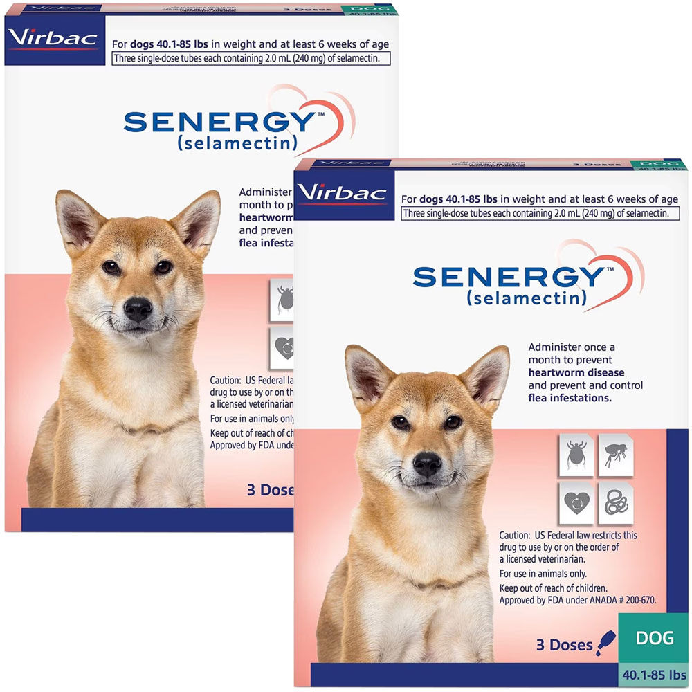 Senergy (selamectin) Topical Parasiticide for Dogs 40.1 to 85 lbs Large