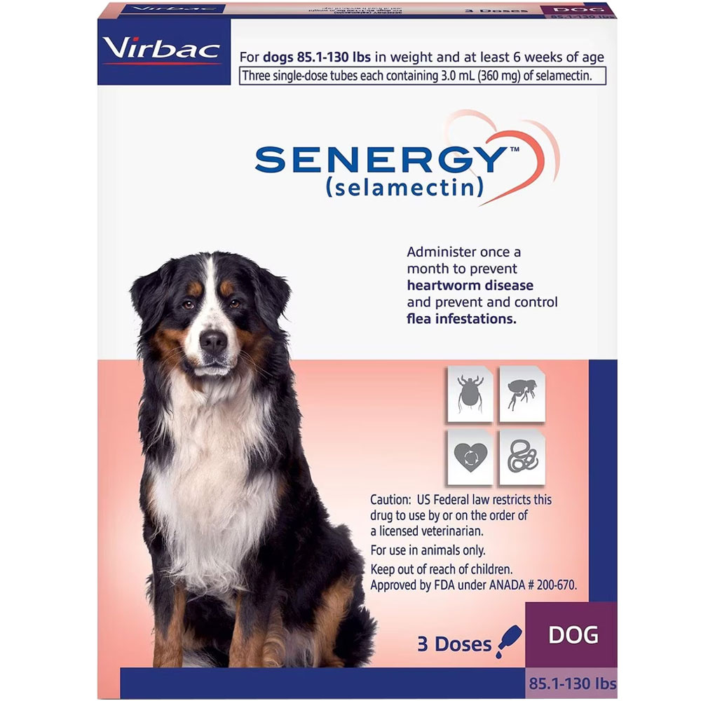 Senergy (selamectin) Topical Parasiticide for Dogs 85.1 to 130 lbs X ...