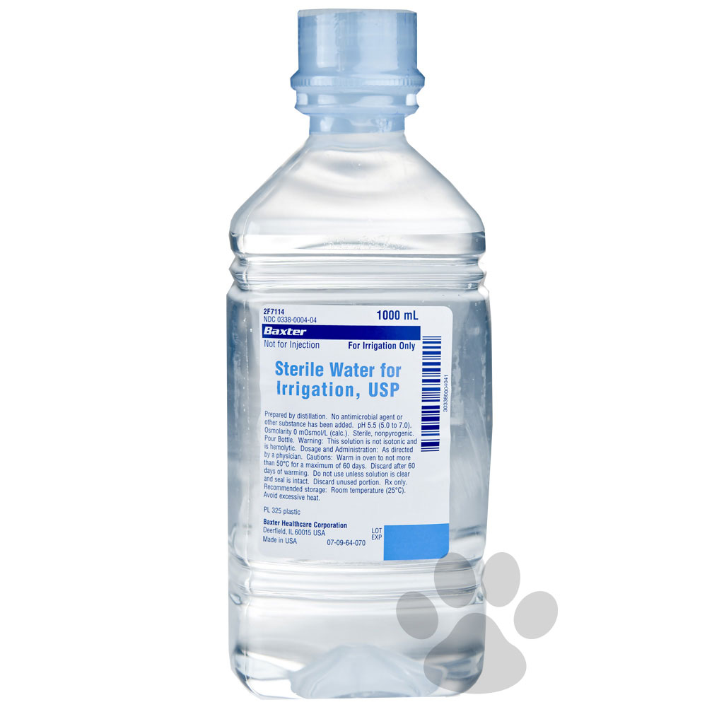 Sterile Water for Irrigation Plastic Bottle 1000ml (Animal use only