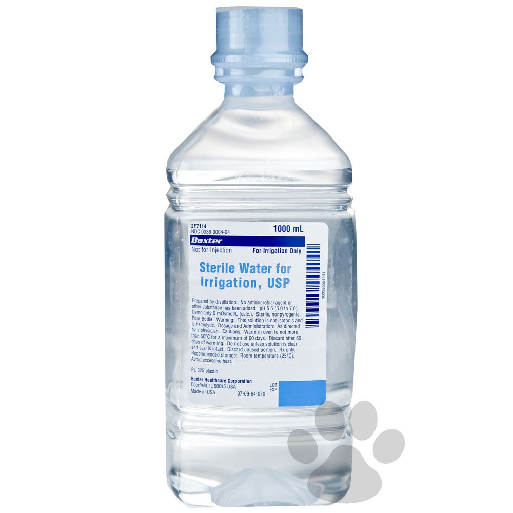 Sterile Water for Irrigation Plastic Bottle 1000ml (Animal use only