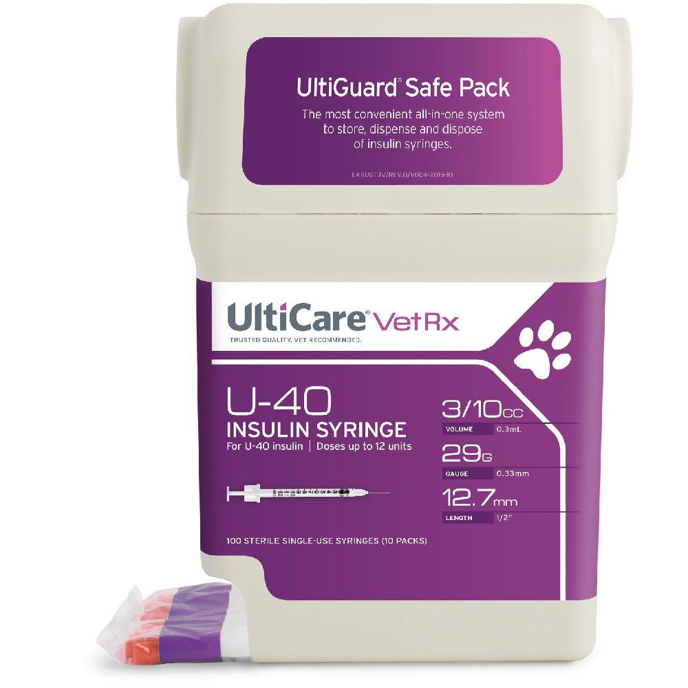 UltiCare UltiGuard Safe Pack Insulin Syringes U40 0.3cc 29 G x 0.5in