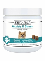 Vet Classics Anxiety and Stress Canine Calming Support 120 Chewable Tablets