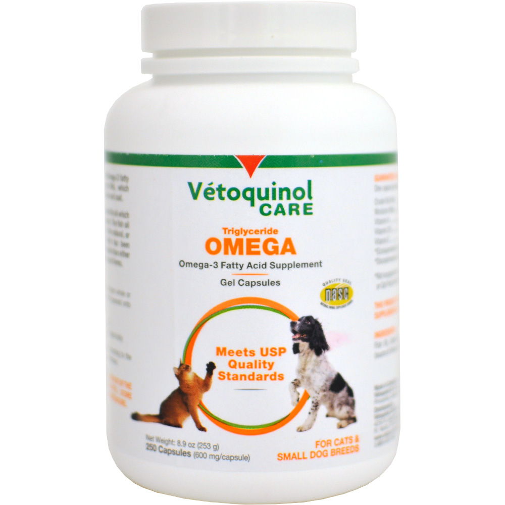 Vetoquinol Care Triglyceride Omega Supplement for Small Dogs & Cats
