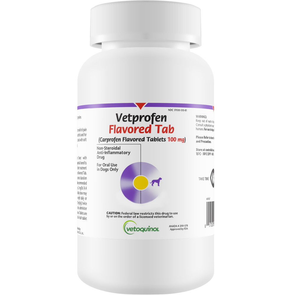 Vetprofen Flavored Tabs 100 mg (60 tabs) On Sale EntirelyPets Rx