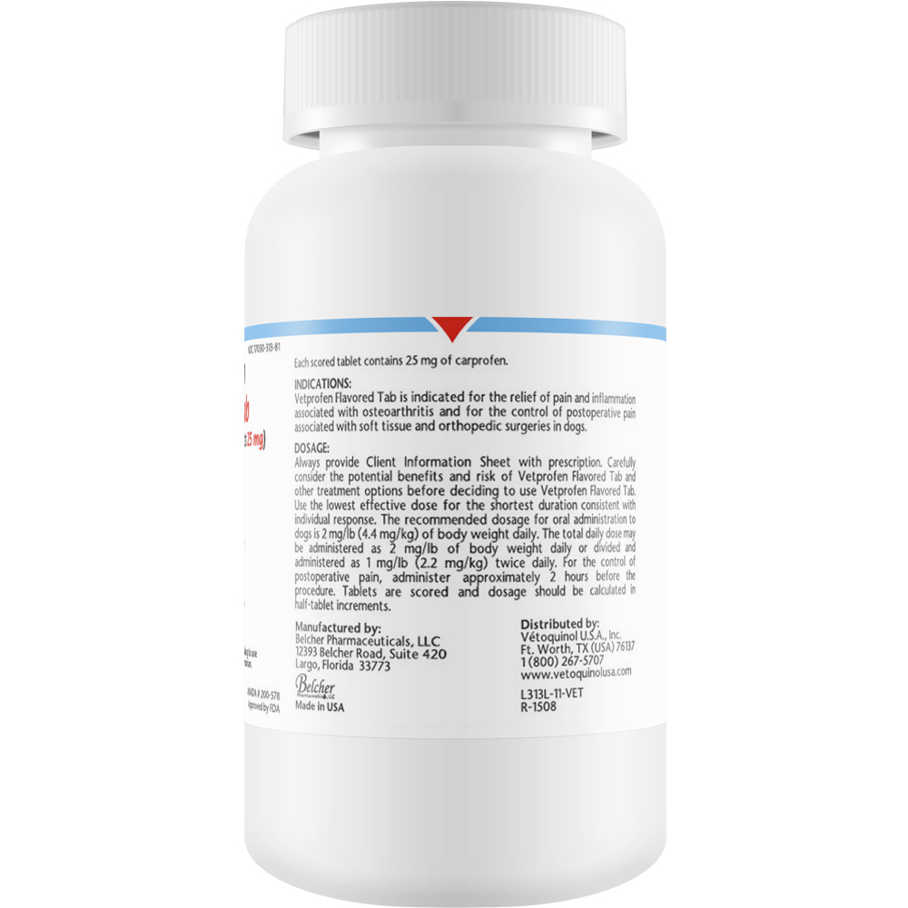 Vetprofen Flavored Tabs 25 mg (per tab) On Sale EntirelyPets Rx