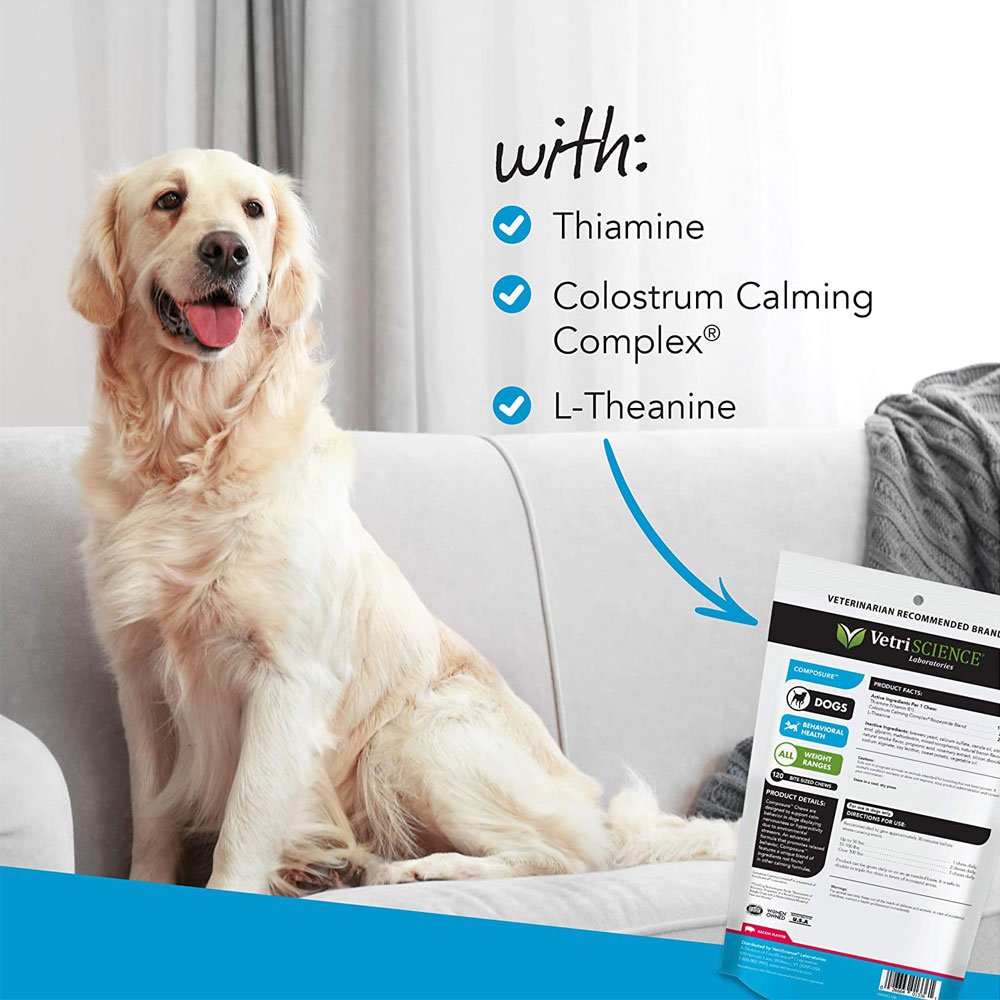 VetriScience Composure Calming Supplement for Dogs Bacon Flavor (120