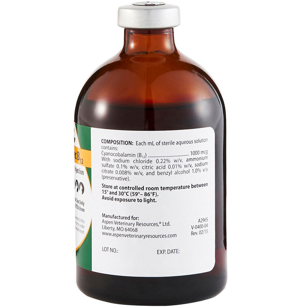 VitaJec Vitamin B12 1000mcg for Dogs, Cats & Horses, 100mL On Sale