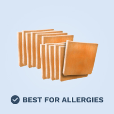 Cut To Exact Size | Orange and White Media Air Filter Pads | MERV 8 | Super Tack Antimicrobial Polyester HVAC Pads