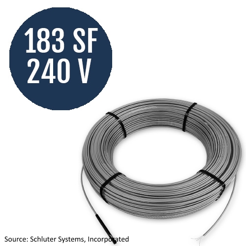 Schluter Systems Ditra Heat 240V Cable 183 Square Foot (DHE HK 240 183)