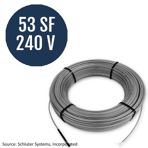Schluter Systems Ditra Heat 240V Cable 53 Square Foot (DHE HK 240 53)