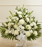 Heartfelt Tribute Floor Basket Arrangement - White Heartfelt Tribute Floor Basket Arrangement - White