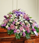 Lavender and White Half Casket Cover