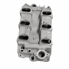 Offenhauser 3924 6 Carb Intake Manifold Chevy Small Block 283-327-350 3-Bolt Carburetor Flange Type