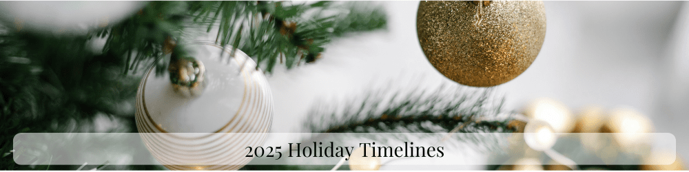 2025 Holiday Timelines