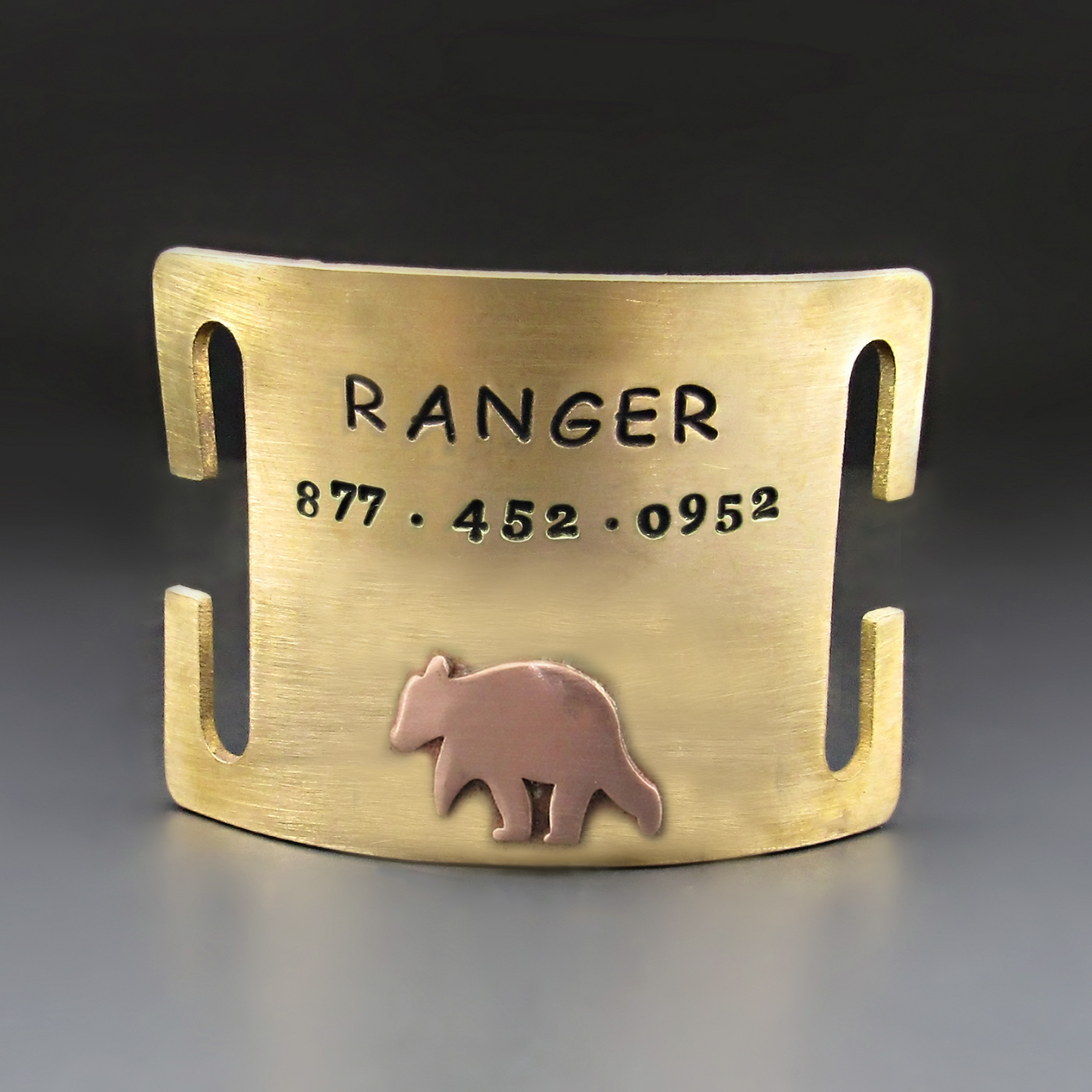 Grizzly Bear Noiseless Dog Tag