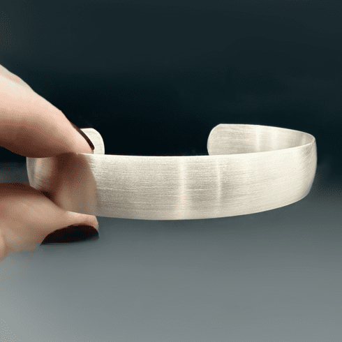 Brushed Sterling Sivler Cuff Bracelet | 1/2 inch wide