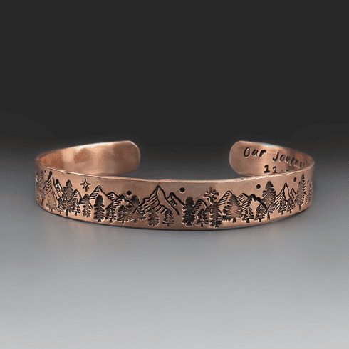 Copper / Brass Personalized Mountain Bracelet