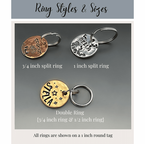 Round Copper Mountain Range Pet ID Dog Tag