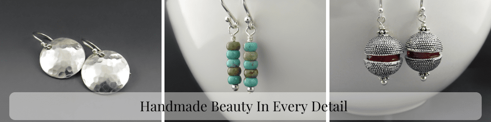 Hand Crafted Silver, Gold & Gemstone Earrings