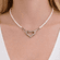 Freshwater Pearl - Heart Charm Holder Necklace | Stainless Steel