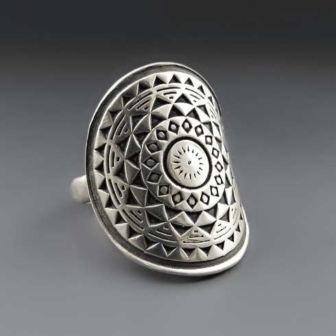 Gratitude Mandala Ring | Sterling Silver