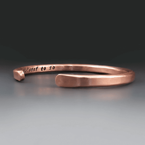 19mm Hammered Solid Copper Cuff Bracelet – Unisex – For Him Or Her