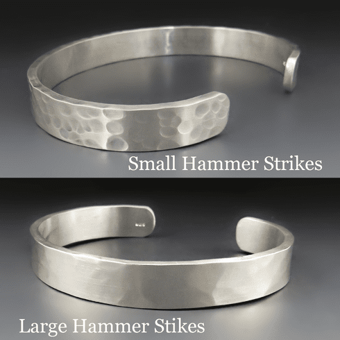 Men's Personalized Sterling Silver Hammered Bracelet